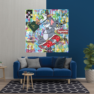 Disney Tom & Jerry Canvas Wall Art-GraffitiWallArt