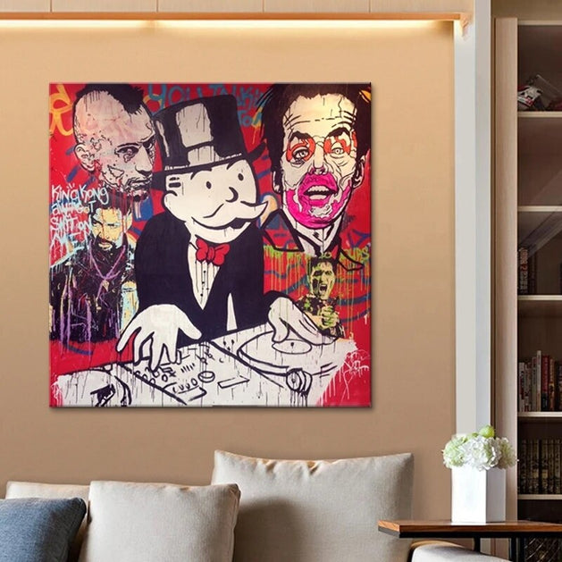 DJ Music: Get the Ultimate Mr Monopoly Canvas Wall Art