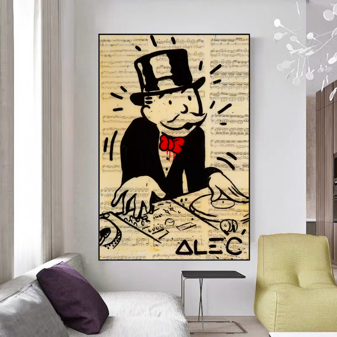 DJ Rocks: Get Your Mr Monopoly Canvas Wall Art-GraffitiWallArt