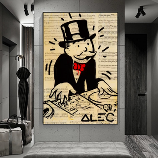 DJ Rocks: Get Your Mr Monopoly Canvas Wall Art-GraffitiWallArt