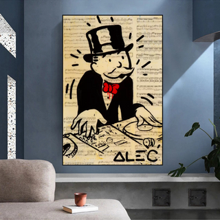 DJ Rocks: Get Your Mr Monopoly Canvas Wall Art-GraffitiWallArt