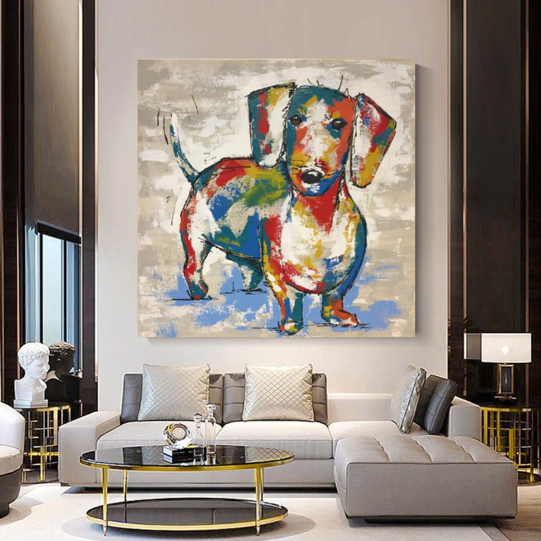 Dog Canvas Wall Art-GraffitiWallArt