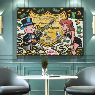 Dom Perignon: Mr Monopoly Canvas Wall Art-GraffitiWallArt