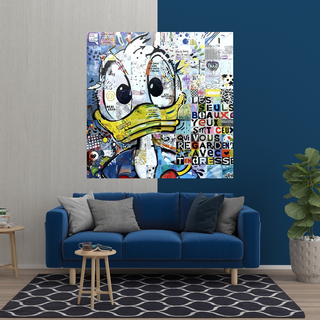 Donald Duck Canvas Wall Art with Tenderness Quote - The Only Beautiful Eyes-GraffitiWallArt