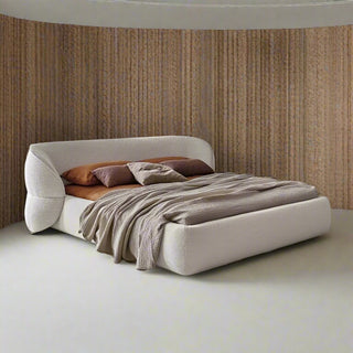 Lamb Fleece Curve Solid Wooden Bed Frame