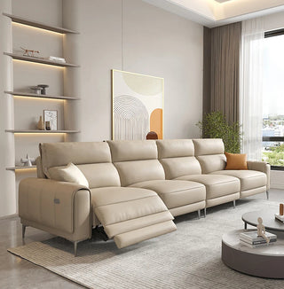 Italian Leather Sectional Sofa Set with Recliner - GraffitiWallArt