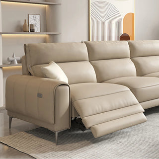 Italian Leather Sectional Sofa Set with Recliner - GraffitiWallArt