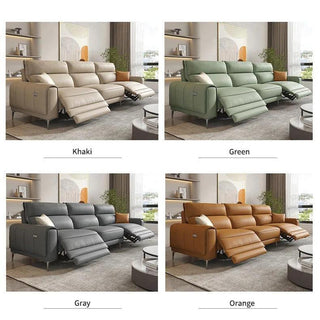 Italian Leather Sectional Sofa Set with Recliner - GraffitiWallArt