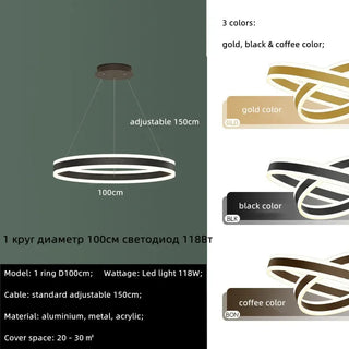 Lustre d'escalier LED Rings : une élégance inégalée