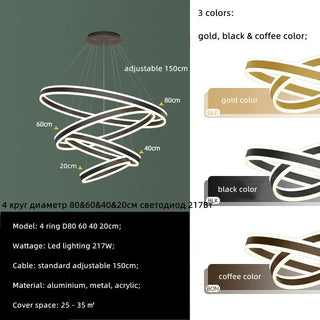 Lustre d'escalier LED Rings : une élégance inégalée