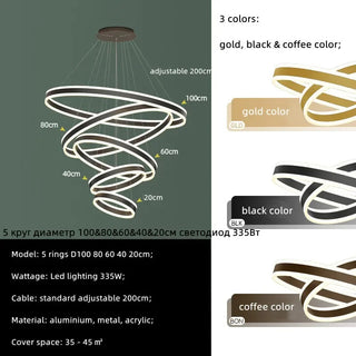 Lustre d'escalier LED Rings : une élégance inégalée