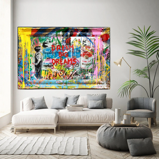 Dream Big Banksy Canvas Wall Art - Inspirational Graffiti Gift-GraffitiWallArt