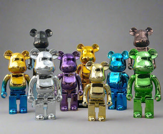 Statua Bearbrick Grande Multicolore Elettroplaccata