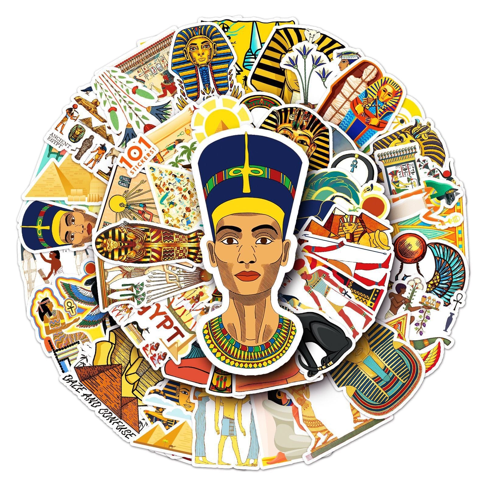 Egyptian Pharaoh Stickers Pack - Famous Bundle Waterproof Stickers-GraffitiWallArt