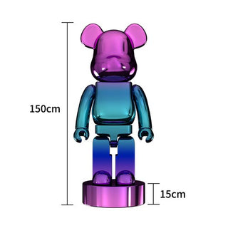 Electroplating Multicolour Bearbrick Statue Large-GraffitiWallArt