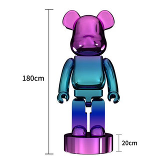 Electroplating Multicolour Bearbrick Statue Large-GraffitiWallArt