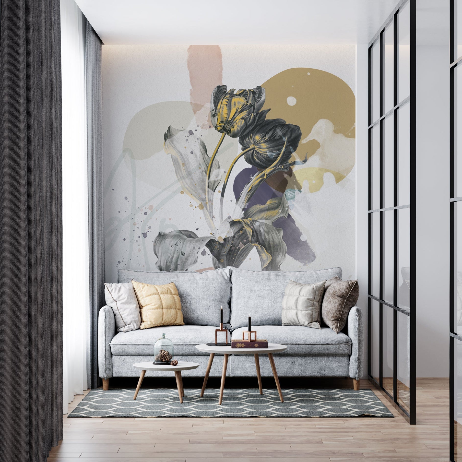 Elegance: Floral Wallpaper Mural to Elevate DécorElegance-GraffitiWallArt