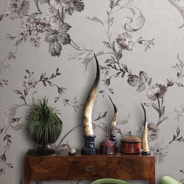 Elegant Flowers Luxe Wallpaper Mural-GraffitiWallArt