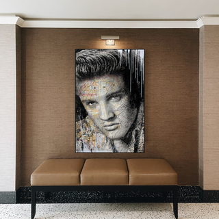 Elvis Presley Singer Portrait Canvas Painting Abstract Magazine Wall Art-GraffitiWallArt