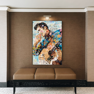 Elvis Presley Singer Portrait Canvas Painting Abstract Magazine Wall Art-GraffitiWallArt