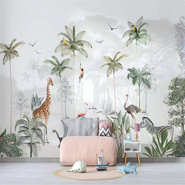 Enchanting Animals in Forest Nursery Wallpaper-GraffitiWallArt