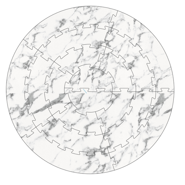 EVA Puzzle Play Mat Tiles - White Stone Marble Theme Design-GraffitiWallArt