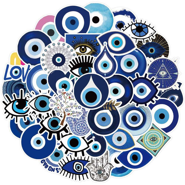 Evil Eye Stickers - Ward off negativity with powerful decals-GraffitiWallArt