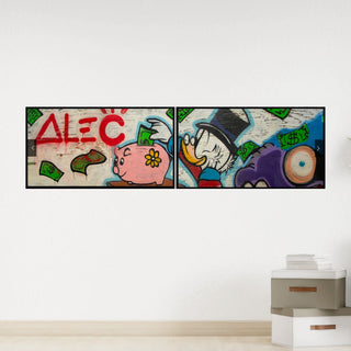 Exclusive Scrooge McDuck Peggy Bags Money Maker by Alec Canvas Wall Art-GraffitiWallArt