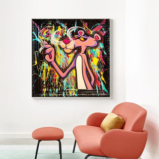 Expressive Cartoon Art - Pink Panther Poster-GraffitiWallArt