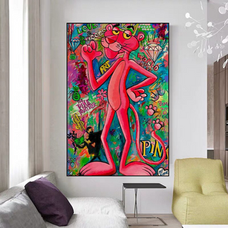 Expressive Pink Panther Poster - Chic Decor-GraffitiWallArt