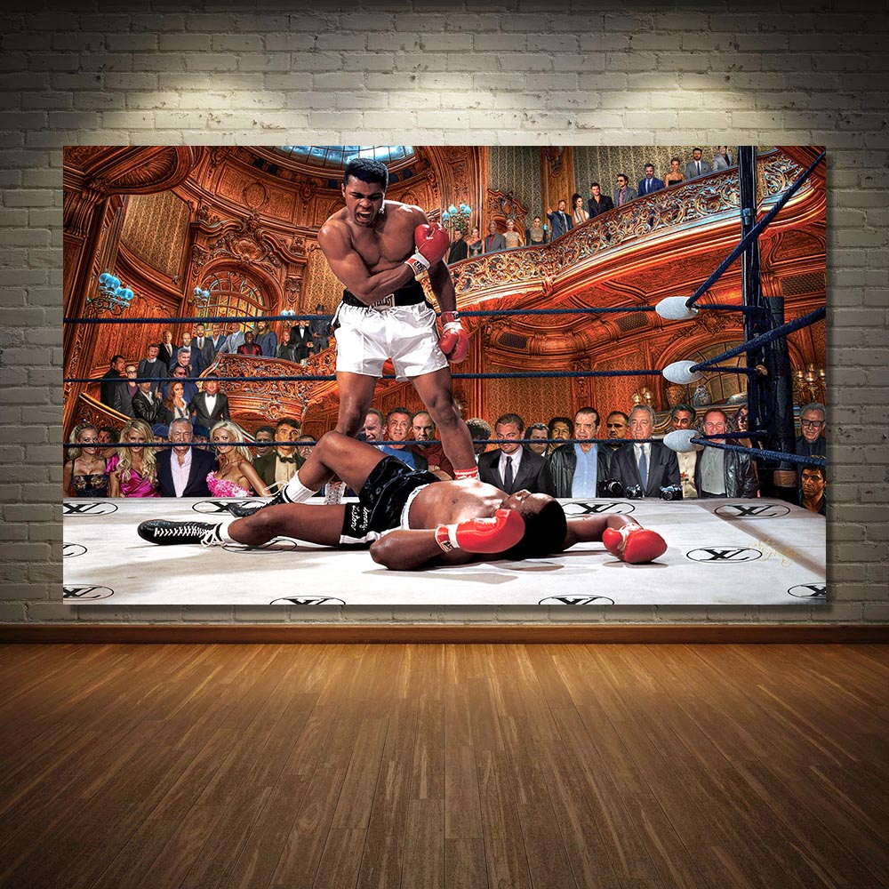 Muhammad Ali canvas, Sonny Liston print, Box wall decor, Heavyweight Champion, Sport wall art, Champion canvas, 2024 Muhammad Ali art, Box Art