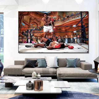 Famous Boxer Muhammad Ali VS Sonny Liston Canvas Art-GraffitiWallArt