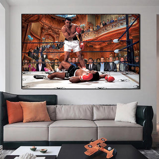 Famous Boxer Muhammad Ali VS Sonny Liston Canvas Art-GraffitiWallArt