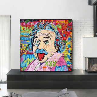 Famous Scientist Einstein Canvas Wall Art-GraffitiWallArt