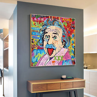 Famous Scientist Einstein Canvas Wall Art-GraffitiWallArt