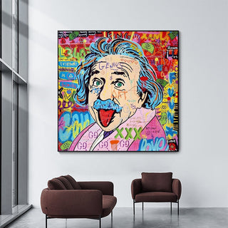 Famous Scientist Einstein Canvas Wall Art-GraffitiWallArt