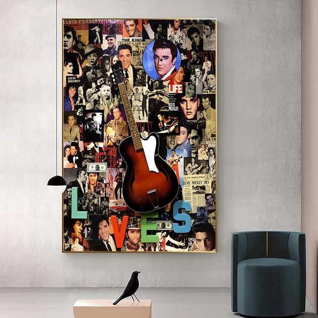 Famous Singer Elvis Canvas Wall Art-GraffitiWallArt