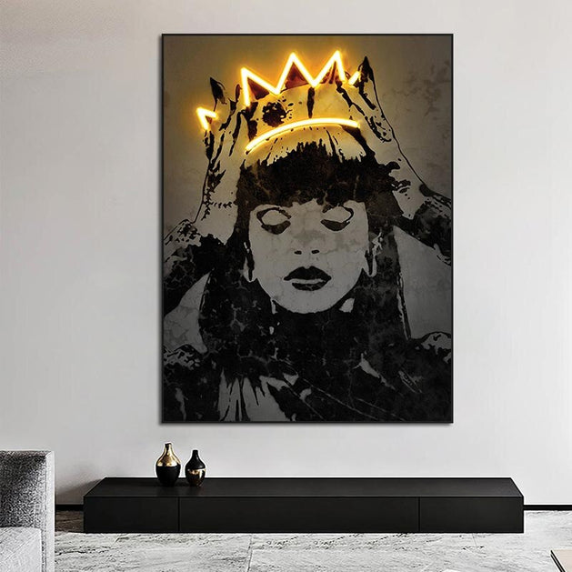 Famous Singer Posters Crown Woman Canvas Wall Art-GraffitiWallArt