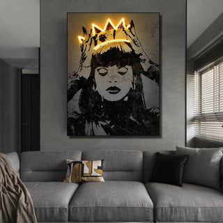 Famous Singer Posters Crown Woman Canvas Wall Art-GraffitiWallArt