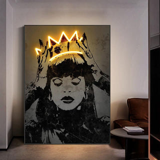 Famous Singer Posters Crown Woman Canvas Wall Art-GraffitiWallArt