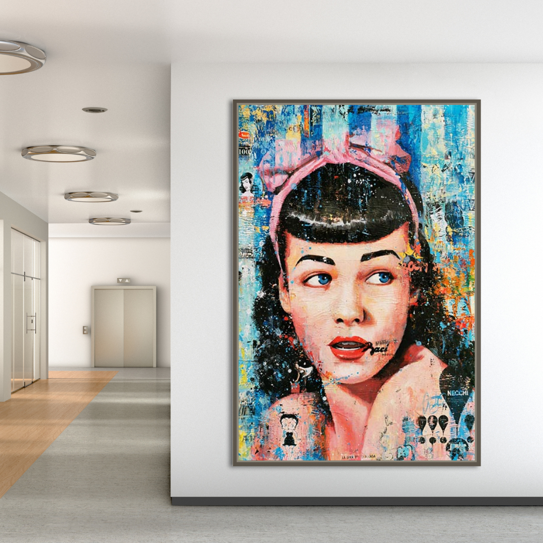 Fashion Girl Pop Art Canvas Wall Art - Revamp your office space-GraffitiWallArt