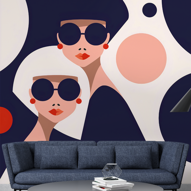 Fashion Girls Wallpaper Mural – Perfectly Trendy Décor-GraffitiWallArt