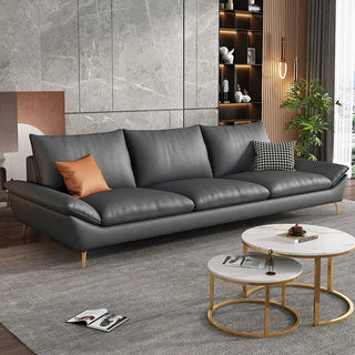 Faux Leather Designer Plaza Sofa Set-GraffitiWallArt