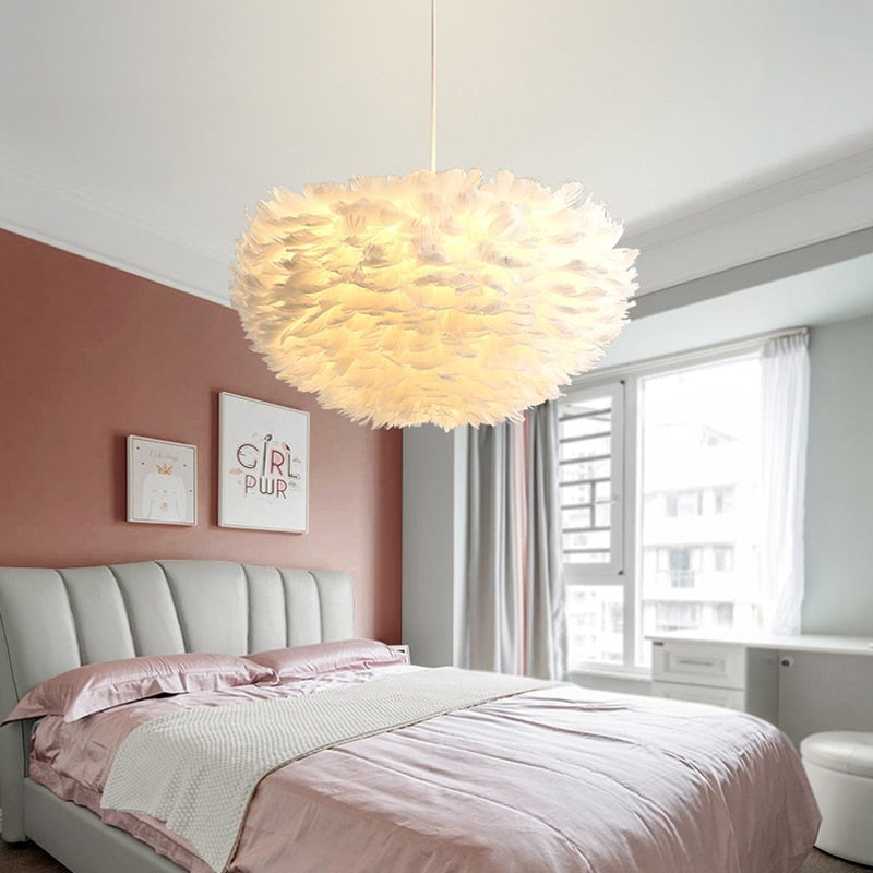 Feather Chandelier: Exquisite Lighting Fixture-GraffitiWallArt