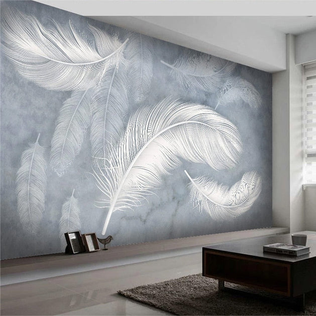 Feather Wallpaper for Home Wall Decor-GraffitiWallArt