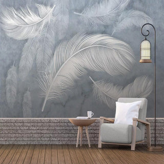 Feather Wallpaper for Home Wall Decor-GraffitiWallArt