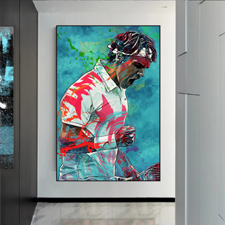 Federer Tennis Legend Canvas Wall Art - Sports Decor - Famous Icon-GraffitiWallArt