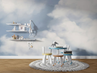 Feel the Clouds Wallpaper Mural - Experience Serenity-GraffitiWallArt