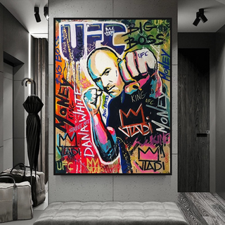 Fighting Boxer Canvas Wall Art-GraffitiWallArt