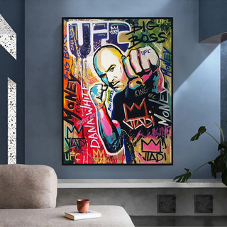 Fighting Boxer Canvas Wall Art-GraffitiWallArt